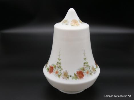 Schirm gebraucht opal weiß mit Blumendekor  HEA17x24opd