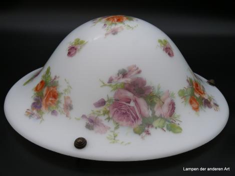 Schirm gebraucht opal weiß mit Rosendekor für Hängeampel  HEA4015rd