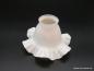 Preview: Jugendstil Lampenschirm,  Blütenform opal weiß, H: 9cm D: 16cm Griff-Rand: 6cm