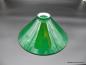 Preview: Jugendstil Lampenschirm, hochwertiges Überfangglas, innen weiß, außen grün, Kegelform, H: 12cm, D: 25cm, Griff-Rand: 6 cm