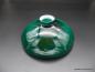 Preview: Jugendstil Lampenschirm mundgeblasen grünblau überfangen, innen weiß, H: 8cm, D: 22cm, Griffrand: 6 cm