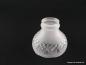 Preview: 4-er Set Jugendstil Lampenschirm gebraucht, Glas grausatiniert, Kelchform, geschliffenes Band aus Kreuzen am unteren Rand, Ersatzschirm für alte Lampen, D: ca.11,5cm, H: ca.10cm, Glashalter Griffrand 6cm, einzeln