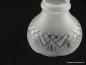 Preview: 4-er Set Jugendstil Lampenschirm gebraucht, Glas grausatiniert, Kelchform, geschliffenes Band aus Kreuzen am unteren Rand, Ersatzschirm für alte Lampen, D: ca.11,5cm, H: ca.10cm, Glashalter Griffrand 6cm, Schirm mit innenliegender offener Gasblase