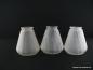 Preview: Jugendstil Lampenschirm gebraucht, satiniertes Glas, leichte Längsstruktur  Nostalgie Ersatzschirm D: 11,5cm, H: 12cm, Glashalter Griffrand 6cm, 3-er Set