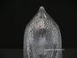 Preview: Pressglasschirm mit nachempfundenem Schliffmuster Strahlen und Rauten, Griffrand 8cm, Detail Spitze