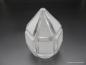Preview: Art Deco Lampenschirm gebraucht, Glas, Prismenform, Flächen satiniert, spitz zulaufend,  D: 11cm, H: 16cm, Griff-Rand 8cm