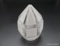 Preview: Art Deco Lampenschirm gebraucht, Glas, Prismenform, Flächen satiniert, spitz zulaufend,  D: 11cm, H: 17cm, Griffrand 8cm