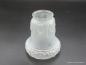 Preview: Jugendstil Lampenschirm gebraucht, satiniert grau, reliefierte umlaufende Girlande am unteren Rand, D: 11cm, H: 13cm, Griff-Rand 6cm