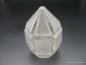 Preview: Art Deco Lampenschirm gebraucht, Glas, Prismenform, Flächen satiniert, spitz zulaufend,  D: 11cm, H: 17cm, Griffrand 8cm
