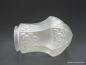 Preview: Jugendstil Lampenschirm gebraucht, satiniert grau, reliefiertes Blütenmotiv, D: 12cm H: 16cm , Griff-Rand 8cm liegend