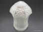 Preview: Jugendstil Lampenschirm gebraucht, satiniert grau, reliefiertes Blütenmotiv, D: 12cm H: 16cm , Griff-Rand 8cm