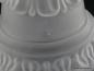 Preview: Jugendstil Lampenschirm gebraucht, Glas satiniert grau, verjüngt sich in zwei Stufen, final mit abgeflachtem Dorn, in der Spitze und an der Schulter reliefiert verziert, Ersatzglas D: ca.16cm, H: ca.18cm, Griff 8cm, herstellungsbedingte Glaseinschlüsse