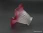Preview: Jugendstil Lampenschirm gebraucht satiniert grau mit rotem Rand D: 16cm H: 11cm , Griffrand 6cm liegend