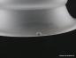 Preview: 3-er Set Jugendstil Lampenschirme gebraucht, Glas satiniert grau, mittig eingeschnürte Glockenform, Schirm 3 - Kratzer, Detail Chip am Rand