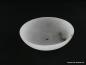 Preview: Alabaster Baldachin gebraucht, schwarz weiß grau marmoriert, durchscheinende Art von Gips, ähnelt Milchglas bzw. Marmor, Halbschale D: ca.18cm H: ca.4,5cm, Bohrung 12mm, von unten
