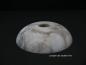 Preview: antike Alabaster Lampenschale, gebraucht, weiß/grau/braun, Nostalgie Ersatzschirm, D: ca.22cm, H: ca.6cm, ohne Glashalter Griffrand, Loch 45mm