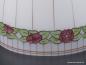 Preview: Jugendstil Lampenschirm gebraucht mit Blumenmotiv handbemalt, umlaufendes Band mit Blumenranke, Art Deco, D: 27cm, H: 25cm, Loch 45mm Detail