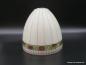 Preview: Jugendstil Lampenschirm gebraucht mit Blumenmotiv handbemalt, umlaufendes Band mit Blumenranke, Art Deco, D: 27cm, H: 25cm, Loch 45mm