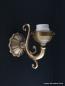 Preview: Kleine verspielte Jugendstil Wandleuchte goldbraun 1xE27/40W, nach oben