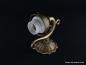 Preview: Kleine verspielte Jugendstil Wandleuchte goldbraun 1xE27/40W, Detail Fassung