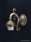 Preview: Kleine verspielte Jugendstil Wandleuchte goldbraun 1xE27/40W, nach unten