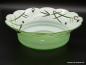 Preview: Art Deco Lampenschirm gebraucht, Glas hellgrün mit Kerbschliff, für Hängelampe, D: 35cm, H: 12cm von unten