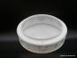 Preview: Jugendstil Lampenschirm für Hängeampel gebraucht, opal weiß mit Blumenrelief, dezent bemalt, D: 38cm, H: 16cm von innen