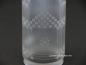 Preview: Jugendstil Lampenschirm gebraucht, antikes Glas grau satiniert, rundum mit Ätzdekor verziert, gerader Zylinder mit kurzem Dorn im Boden, Ersatzglas für alte Lampen, D: ca.8,5cm, H: ca.16,5cm, Glashalter Griffrand Ø8cm, Detail Ätzung