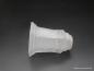 Preview: Art Deco Schirm gebraucht, Frankreich, grau satiniertes Pressglas, ausgestellter Rand, D: 10cm, H: 12cm, Loch 30mm liegend
