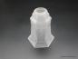 Preview: Art Deco Schirm gebraucht, Frankreich, grau satiniertes Pressglas, ausgestellter Rand, D: 10cm, H: 12cm, Loch 30mm