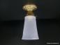 Preview: Jugendstil Deckenlampe aus hellem Messing mit typischen Art Nouveau Ornamenten Griff-Rand 6cm 1xE27/40W