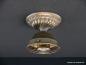 Preview: Jugendstil Deckenlampe Messing goldbraun mit reliefiertem gegossenem Fuß, 1xE27/40W
