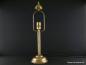Preview: Klassische Jugendstil Sekretärlampe Messing goldbraun 1xE27/40W, Zugschalterfassung mit Knotenkette, dunkelbraunes Textilkabel