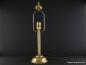 Preview: Klassische Jugendstil Sekretärlampe Messing goldbraun 1xE27/40W, Zugschalterfassung mit Knotenkette, dunkelbraunes Textilkabel