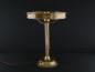 Preview: Jugendstil Tischlampe Messing goldbraun für Pilzschirme, Auflagering mit umlaufendem Perlfries und Ornamenten, 1xE27/75W, Zugschalterfassung mit Knotenkette