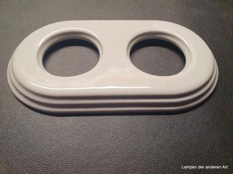 Preview: Garby Colonial Porzellanrahmen  2fach weiß-schräg