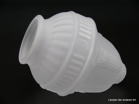 Nostalgie Lampenschirm, nach antiken Vorlagen, grau satinierter  Glaszapfen, reliefierte Oberfläche, Glashalter 8cm