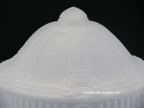 Jugendstil Lampenschirm Glas grau satiniert, hochwertige Reproduktion, die den Originalen in nichts nachstehen, H: 19cm D: 28cm Griffrand : 20cm, Detail Wandung
