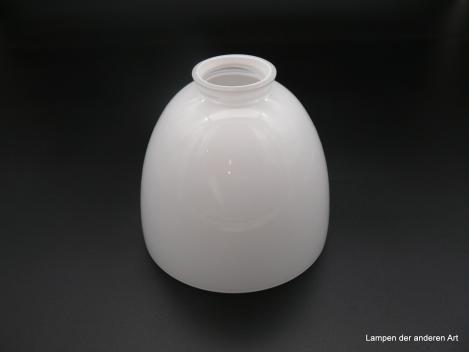 Art Deco Lampenschirm, Glockenform gerade, Überfangglas opal, Ersatzglas H: 14cm, D: 15cm, Griffrand 6 cm