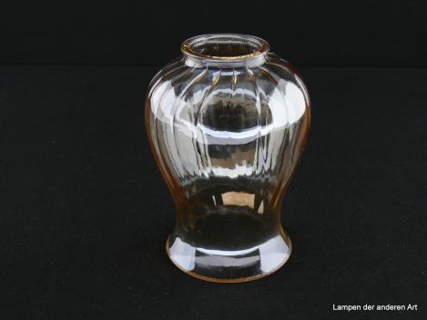 Lampenschirm gebraucht, kognacfarbenes Ersatzglas, Klarglas, strukturiert, D: 9cm, H: 13cm, ohne Glashalter Griffrand, ca. 3mm hoher Bund, Loch innen ca. 4cm