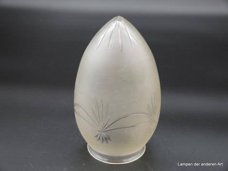 Jugendstil Lampenschirm satiniert grau mit Sternschliffmuster Griffrand 8cm stehend