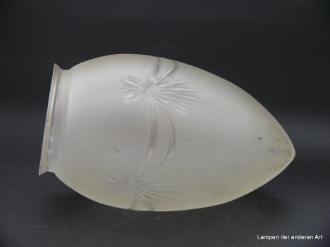 Jugendstil Lampenschirm satiniert grau mit Sternschliffmuster Griffrand 8cm liegend