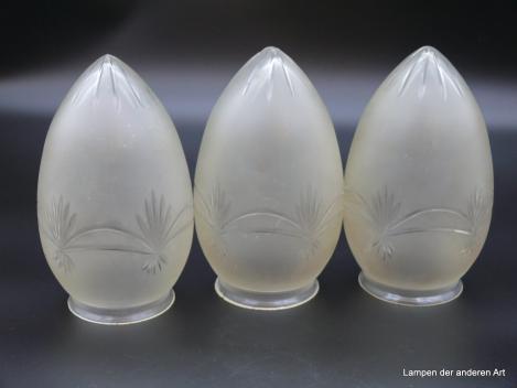 Jugendstil Lampenschirm satiniert grau mit Sternschliffmuster Griffrand 8cm Konvolut