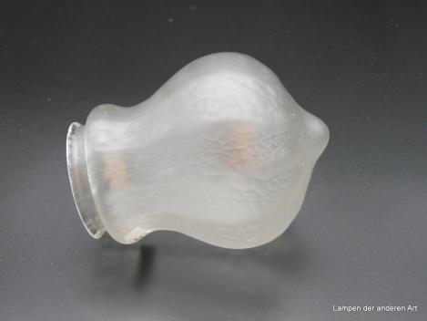 Jugendstil Lampenschirm gebraucht satiniert grau D: 12cm H: 15cm , Griffrand 8cm liegend