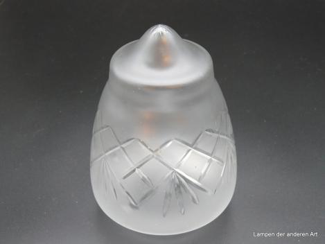 Jugendstil Lampenschirm gebraucht, grausatiniert geschliffen D: 12cm, H: 16cm, Griff-Rand: 8cm