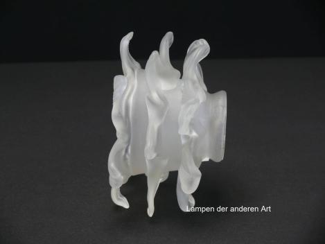 3-er Set Jugendstil Lampenschirm gebraucht, Rosenblattschirme, grau satiniert, Form stilisierte Rosenblüte, Nostalgie Ersatzglas D: ca.14cm, H: ca.8cm, Glashalter Griffrand 6cm, seitlich