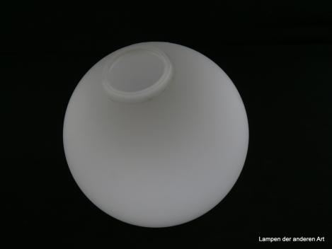 Jugendstil Lampenschirm gebraucht, 2-er Set Glaskugeln weiß, Ersatzschirm für alte Lampen, D: ca.15cm, H:ca.15cm, ohne Griffrand Glashalter, Loch 40mm, Klemmbefestigung, Detail Loch
