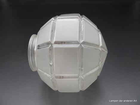 Art Deco Lampenschirm gebraucht, Prismenform, satinierte Flächen, Ersatzschirm D: 15cm, H: 15cm, Griff-Rand 8cm liegend