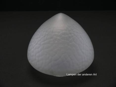 Jugendstil Lampenschirm gebraucht, antikes Glas, satiniert grau, breite Schulter, spitz zulaufend, Oberfläche genarbt, Nostalgie Ersatzschirm D: ca.16cm, H: ca.13cm, Griffrand 8cm