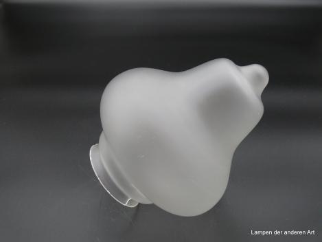 Jugendstil Lampenschirm gebraucht, Glas satiniert grau, verjüngt sich in zwei Stufen, Nostalgie Ersatzglas D: 16cm, H: 18cm, Glashalter Griffrand 8cm, kleiner Riss am Griffrand, liegend